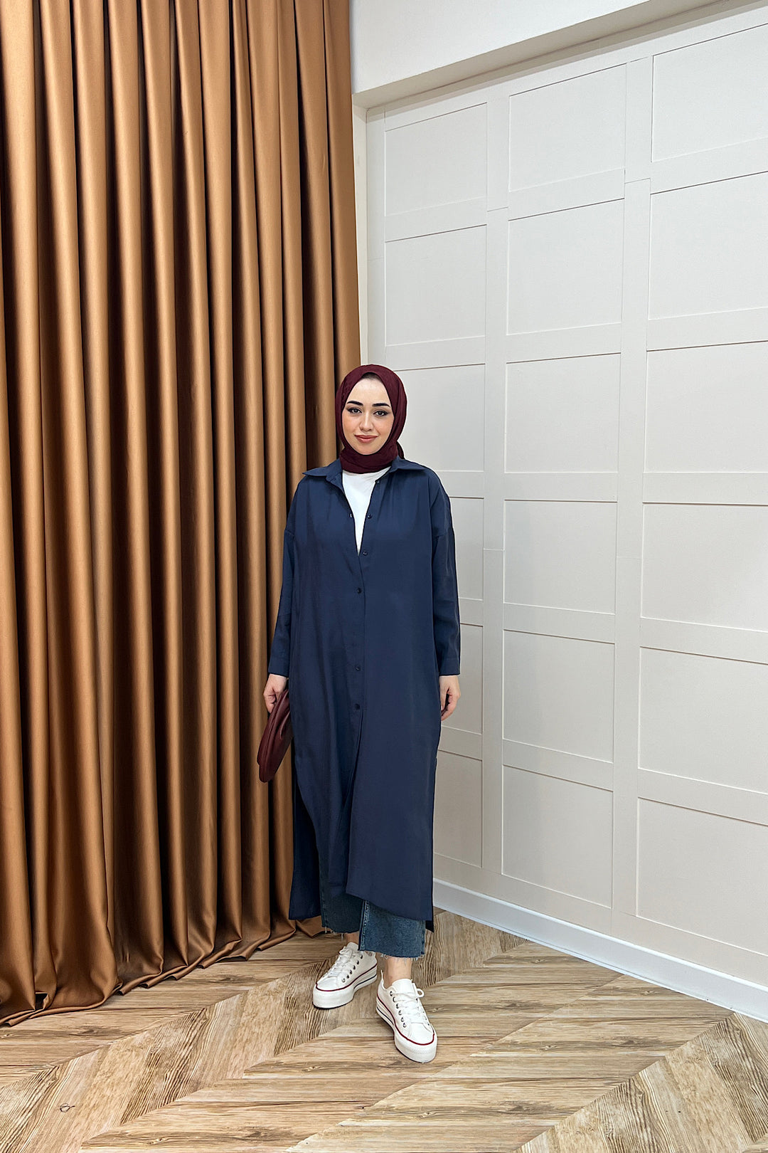 Cupra Uzun Tunik Lacivert 02760-LACIVERT