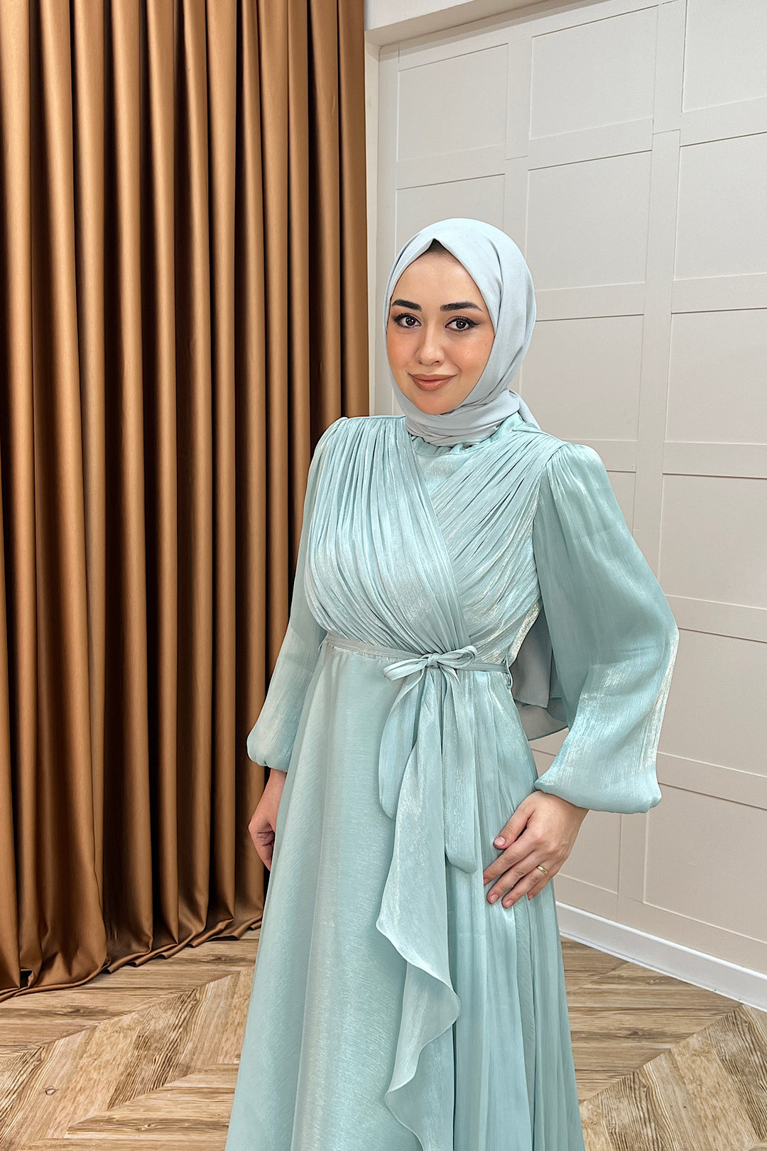 Luna Saten Abiye Mint Mavisi 3072-MINTMAVISI