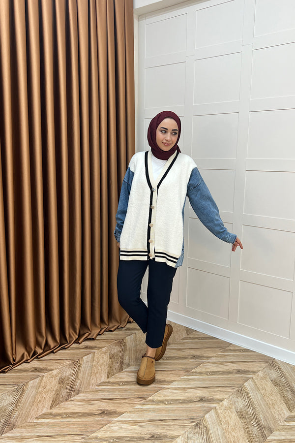 Kedi Sakal Kolej Kot Ceket Ekru 25390-EKRU