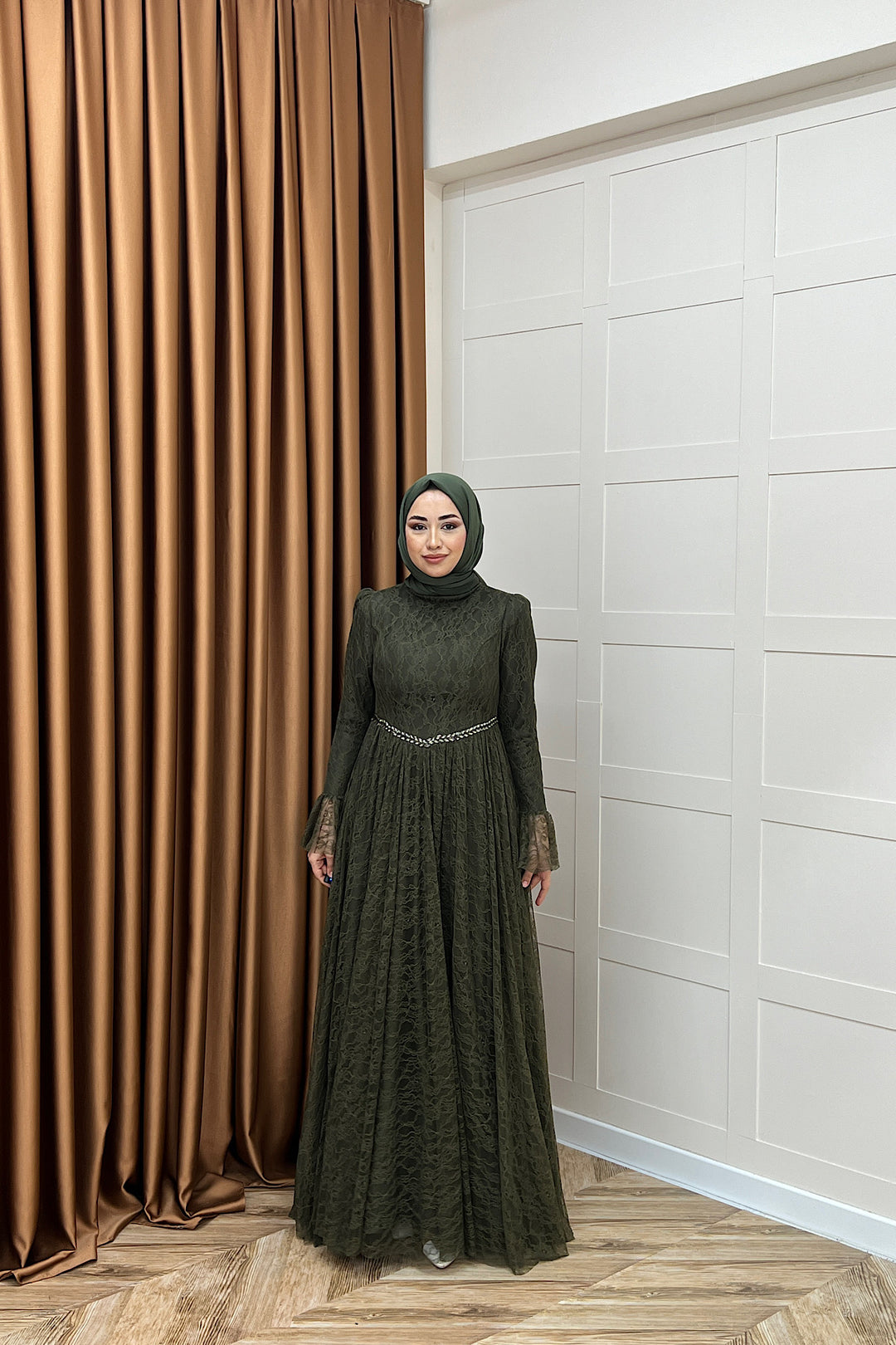 Elena Dantel Abiye Haki 03101-HAKI