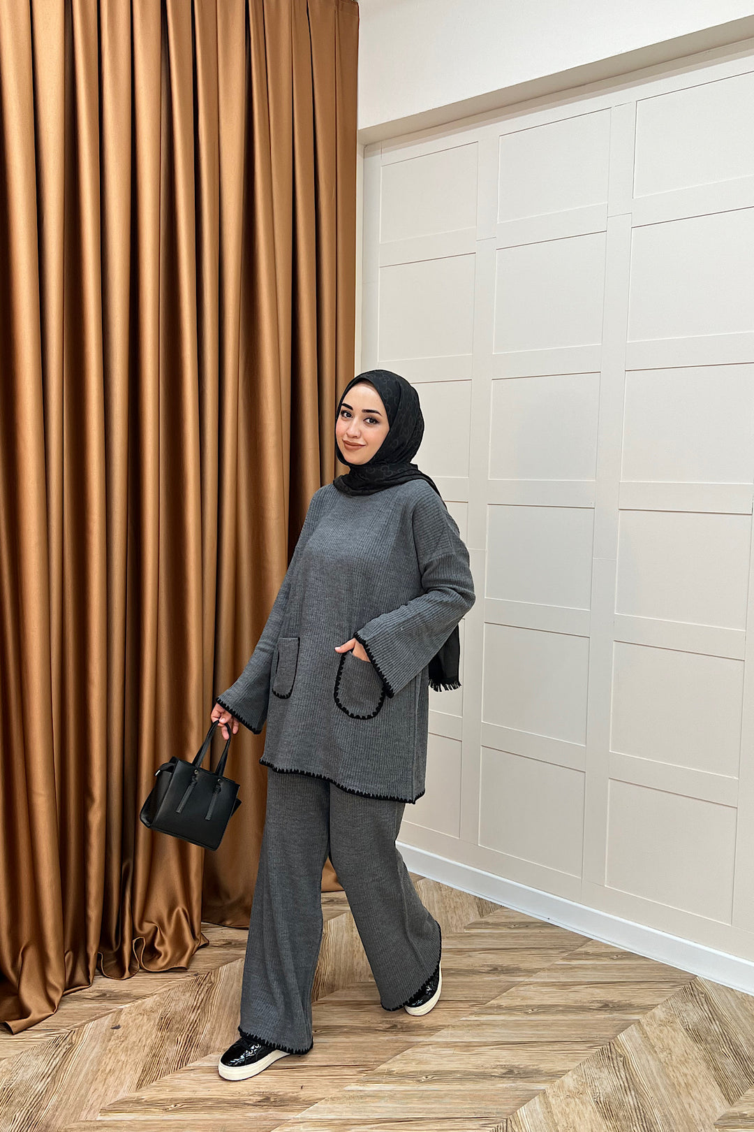 Cep Örgülü Triko Takım Antrasit 24200-ANTRASİT