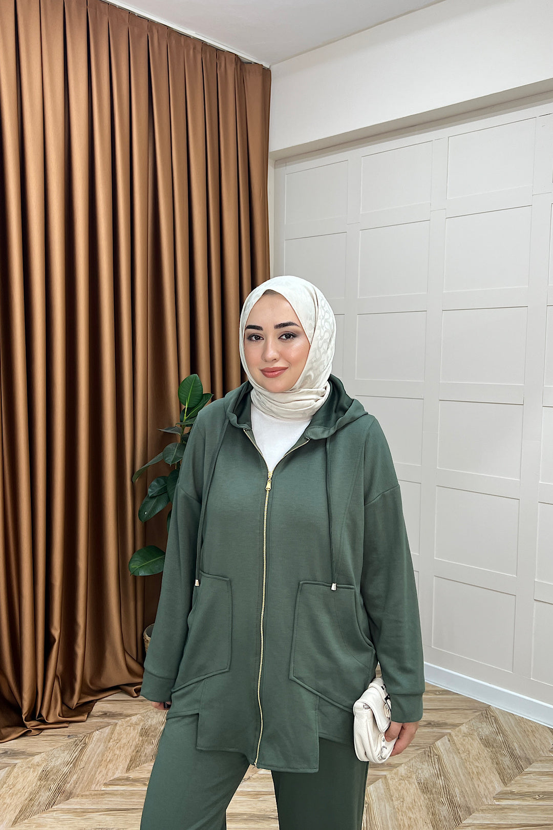 Vedra Fermuarlı İkili Takım Yeşil 3143-YESIL