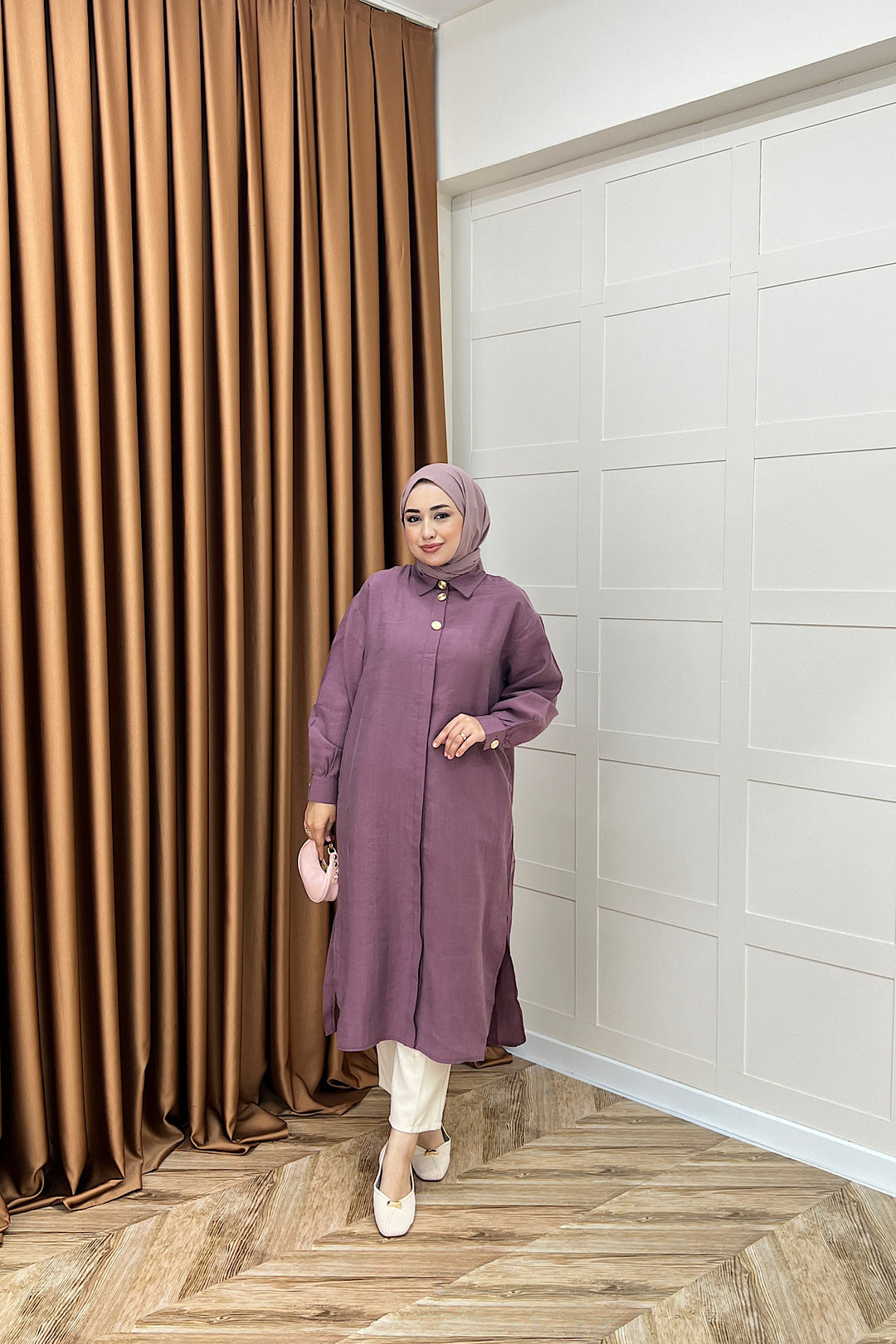 Zaina Uzun Tunik Gül Kurusu 6523-GULKURUSU