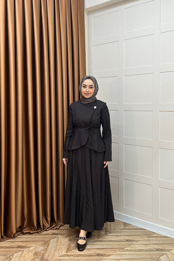 Mitra İkili Etek Takım Kahverengi 5021-KAHVERENGI