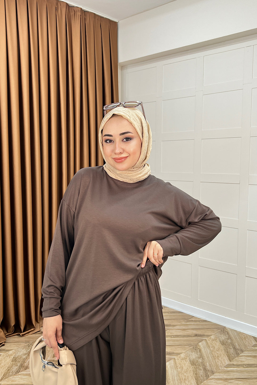 Ela İkili Takım Kahverengi 6574-KAHVERENGI