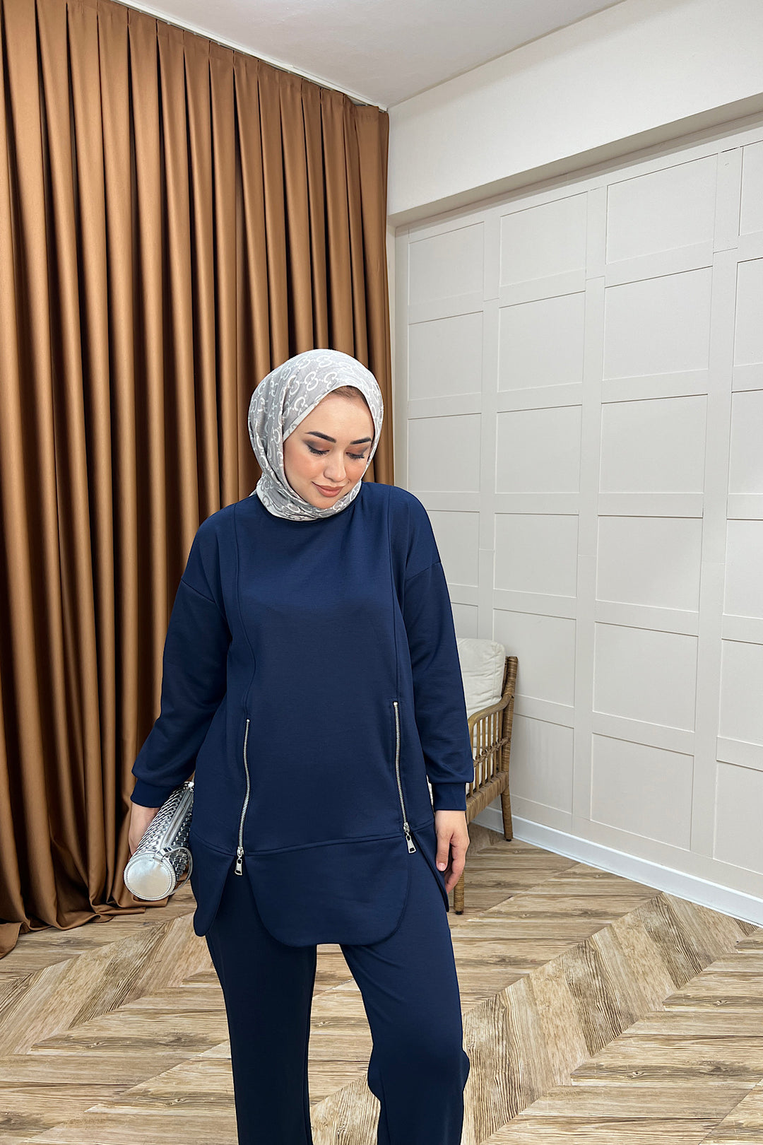 Liora Fermuar Detay İkili Takım Lacivert 3140-LACIVERT
