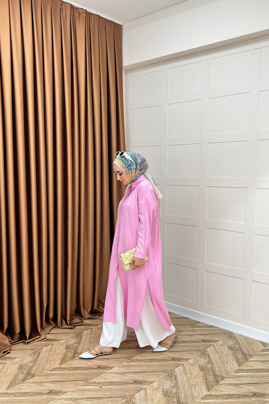 Cupra Uzun Tunik Pembe 02760-PEMBE