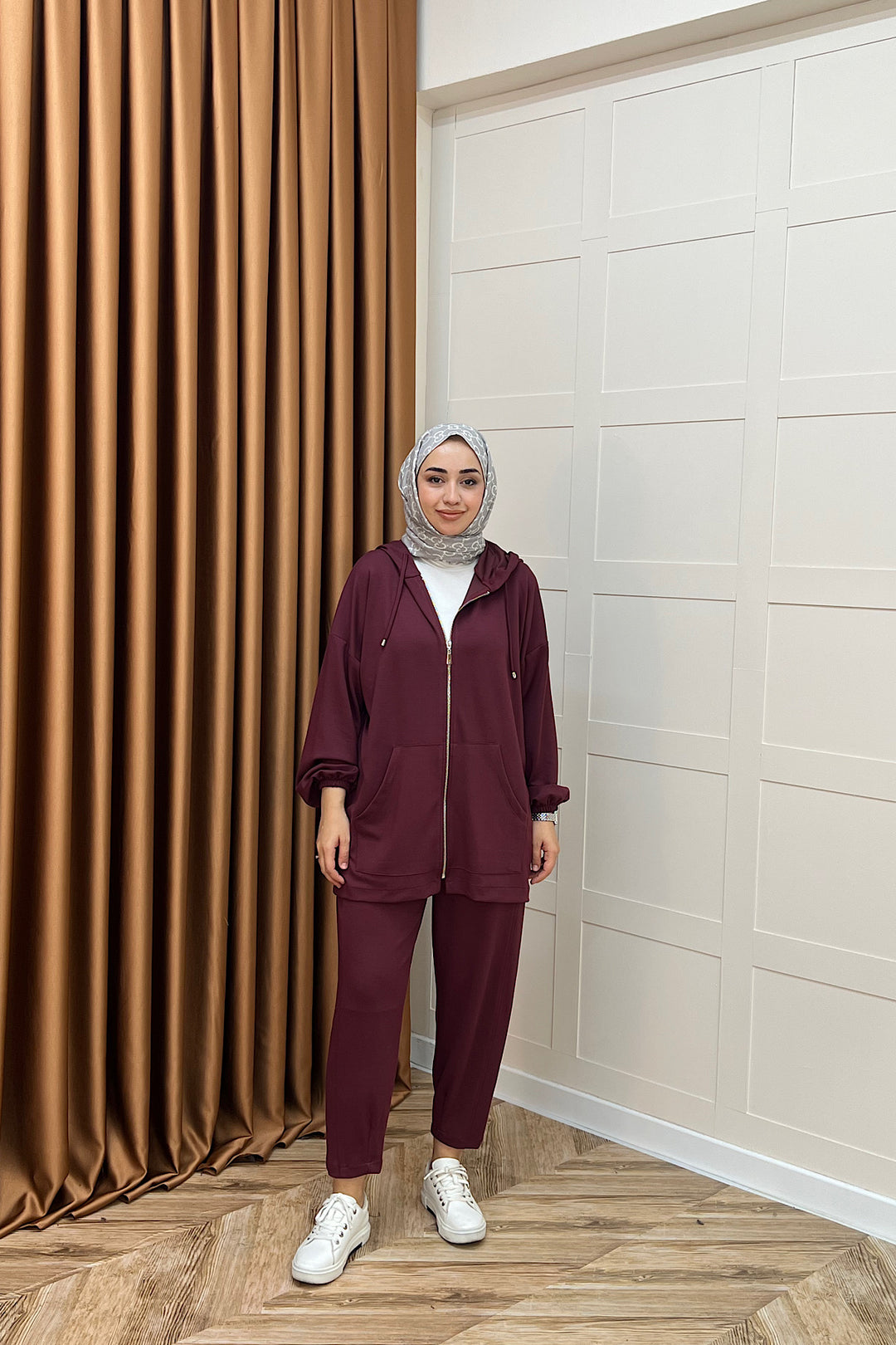 Kanguru Cepli Fermuarlı Takım Bordo 2014-BORDO