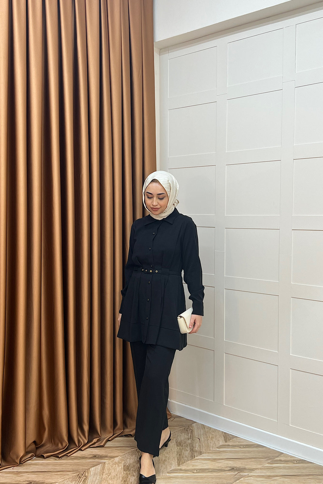 Tuana Belden Kemerli İkili Takım Siyah 2994-SIYAH