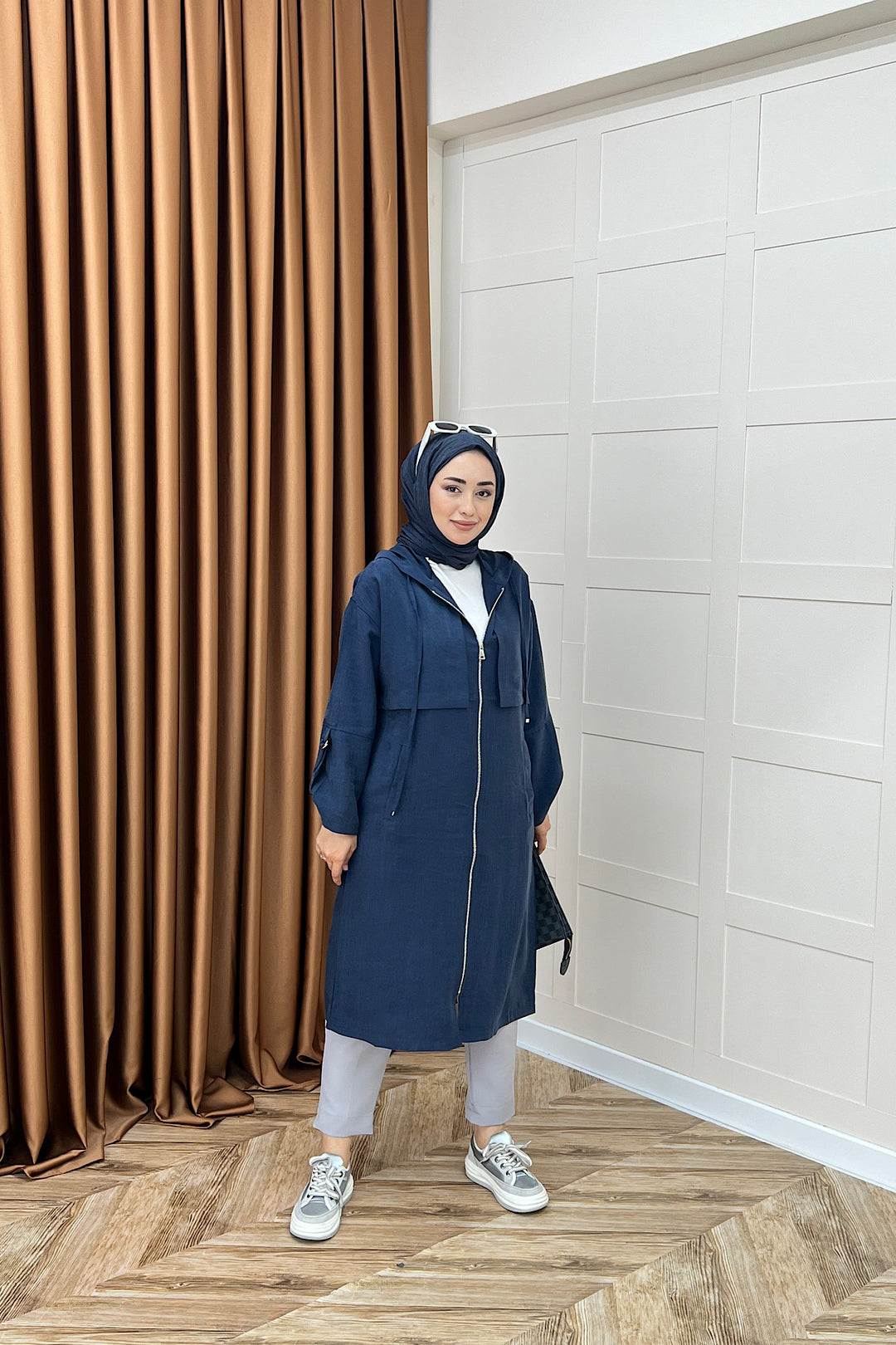 Zeva Fermuarlı Kap Lacivert 6348-LACIVERT