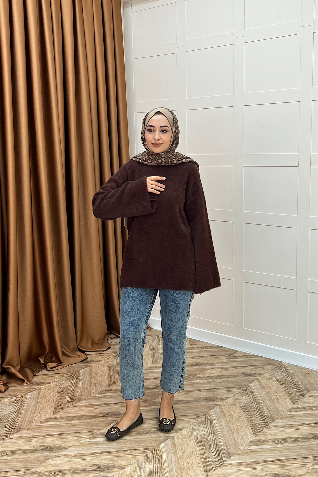 Leyal Triko Kazak Kahverengi 25440-KAHVERENGI