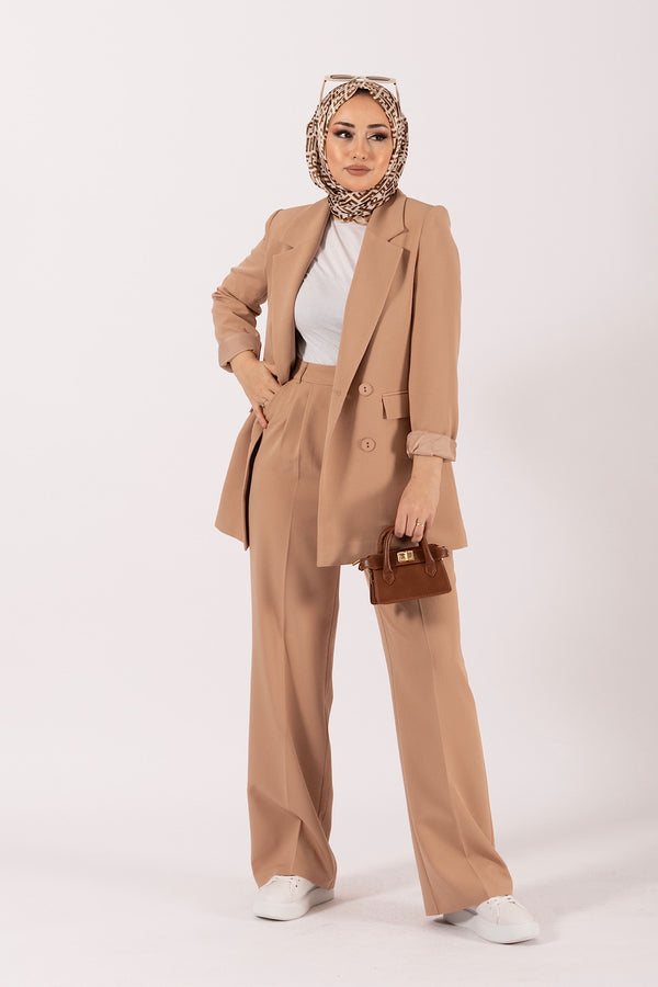 Dört Düğme Ceket Takım Camel 6152-CAMEL