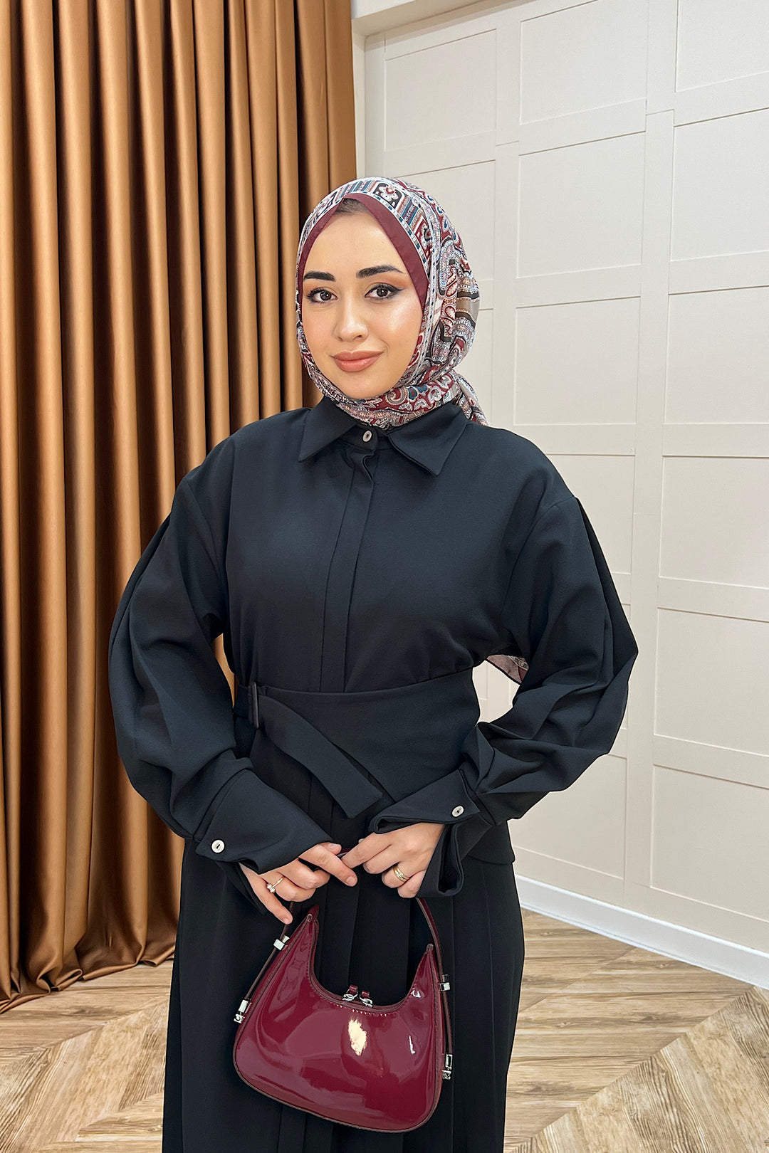 Aliza Pile Detay Elbise Siyah 3182-SIYAH