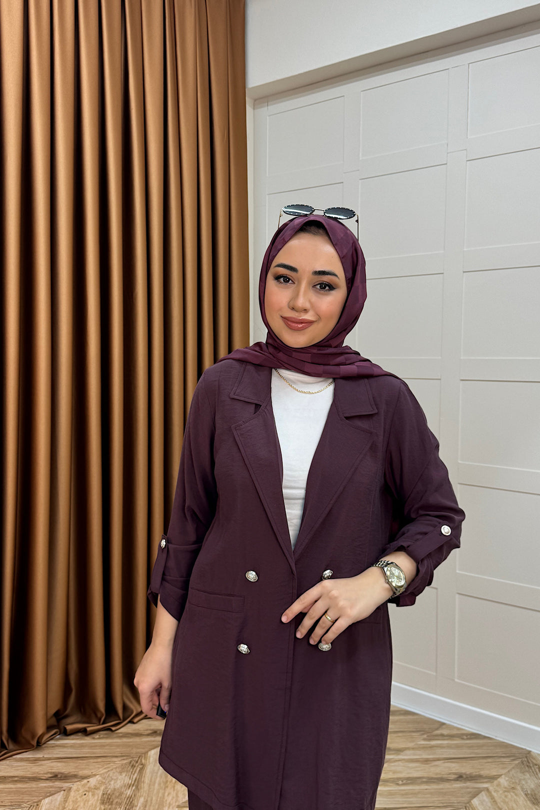 Sandra Ceketli Takım Mürdüm 5003-MURDUM