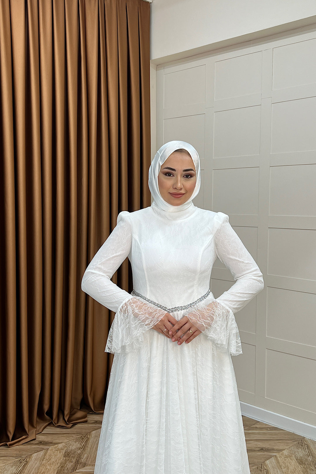 Elena Dantel Abiye Beyaz 03101-BEYAZ