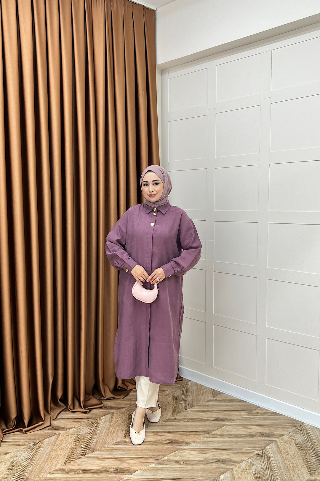 Zaina Uzun Tunik Gül Kurusu 6523-GULKURUSU