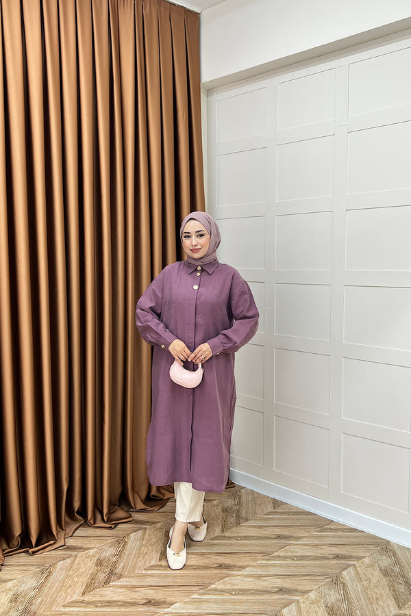 Zaina Uzun Tunik Gül Kurusu 6523-GULKURUSU