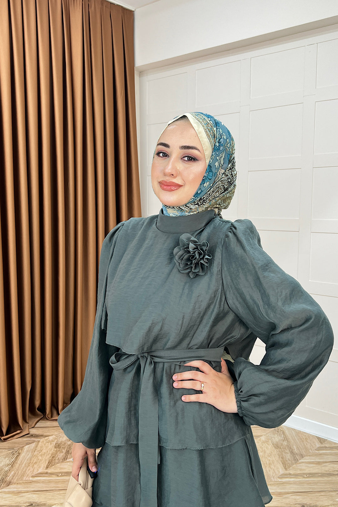 Aura Broş Detay Takım Haki 74001-HAKI