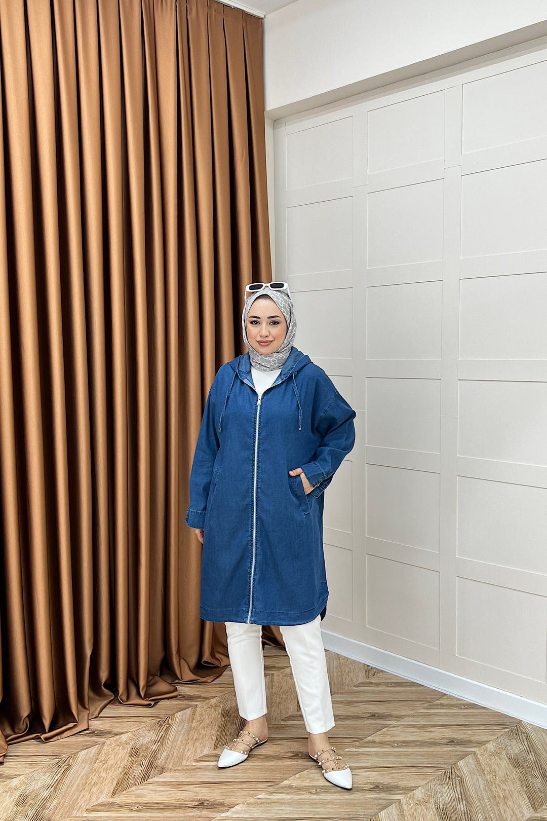 Wanda Fermuarlı Kap Mavi 6540-MAVI
