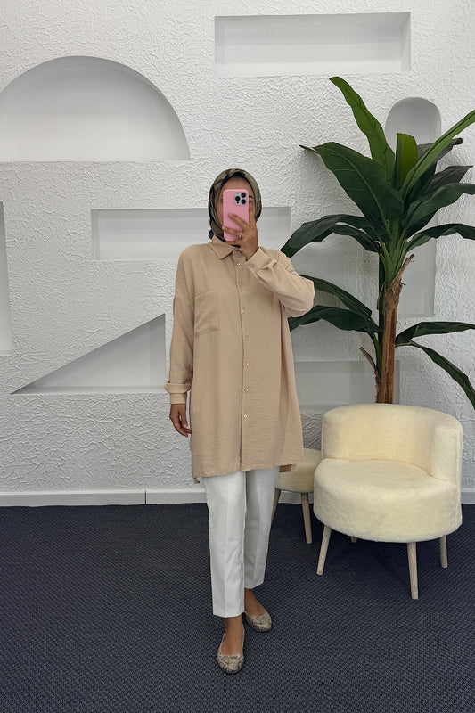 Cep Detay Linda Tunik Taş 2457-TAS