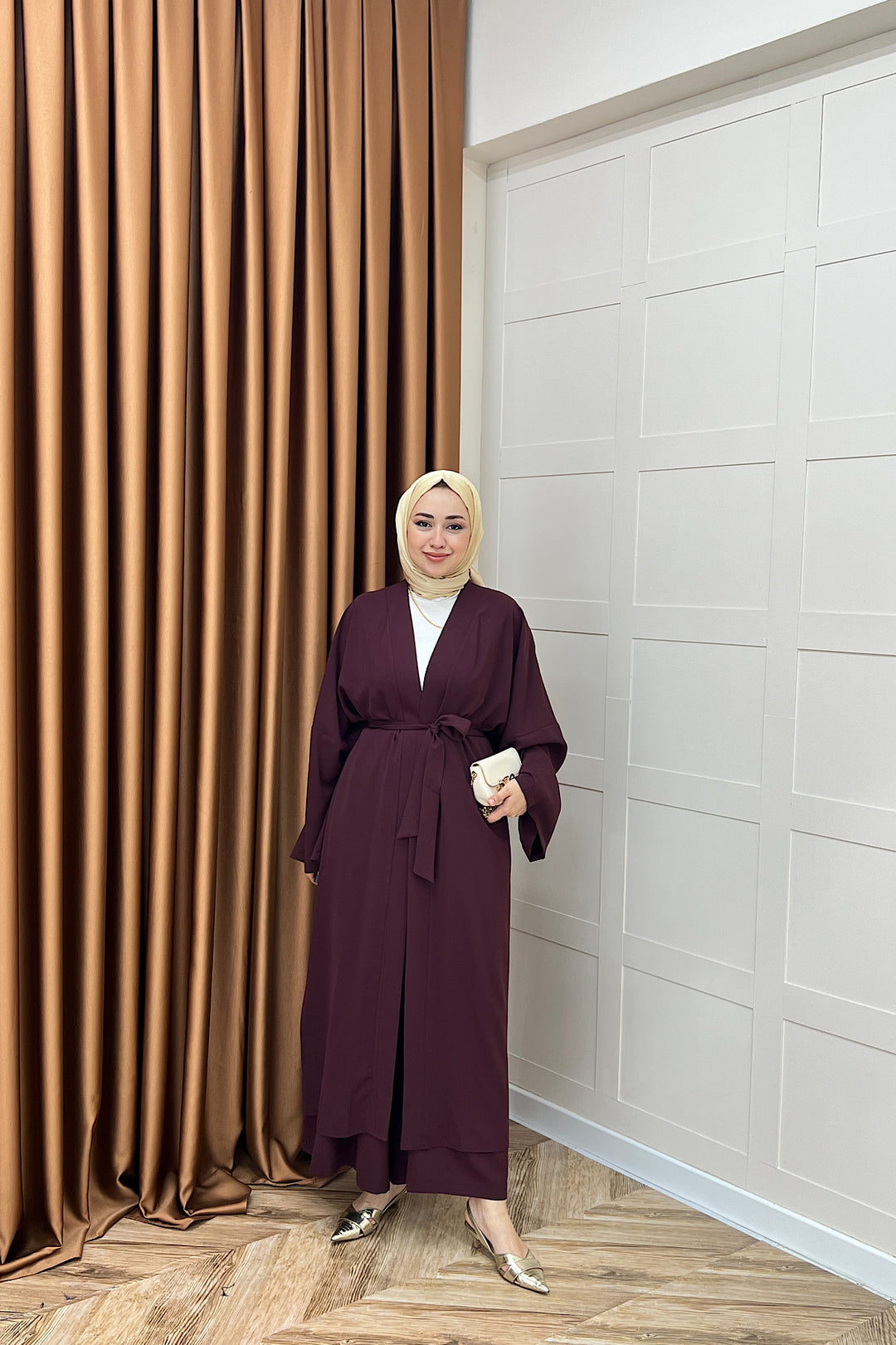 Mina İkili Kimono Takım Mürdüm 8571-MURDUM