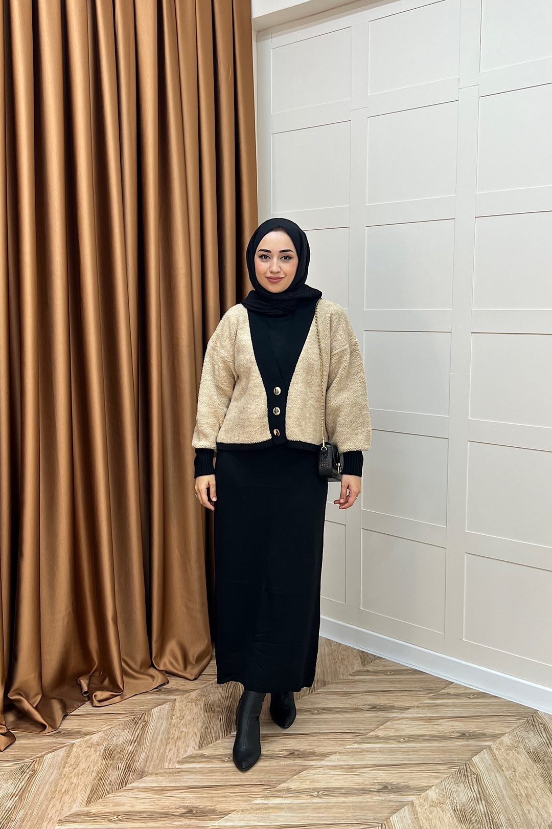 Sezen İkili Triko Elbise Camel 241090-CAMEL