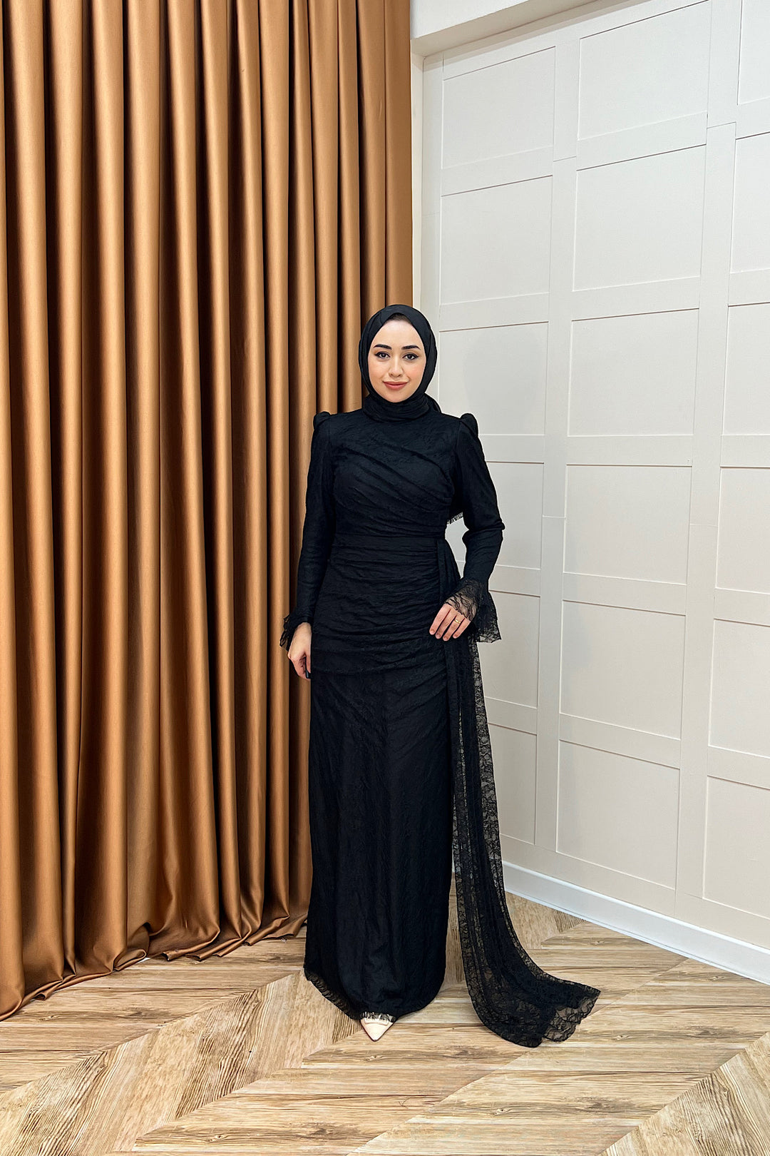 Serena Dantel Balık Abiye Siyah 3082-SIYAH