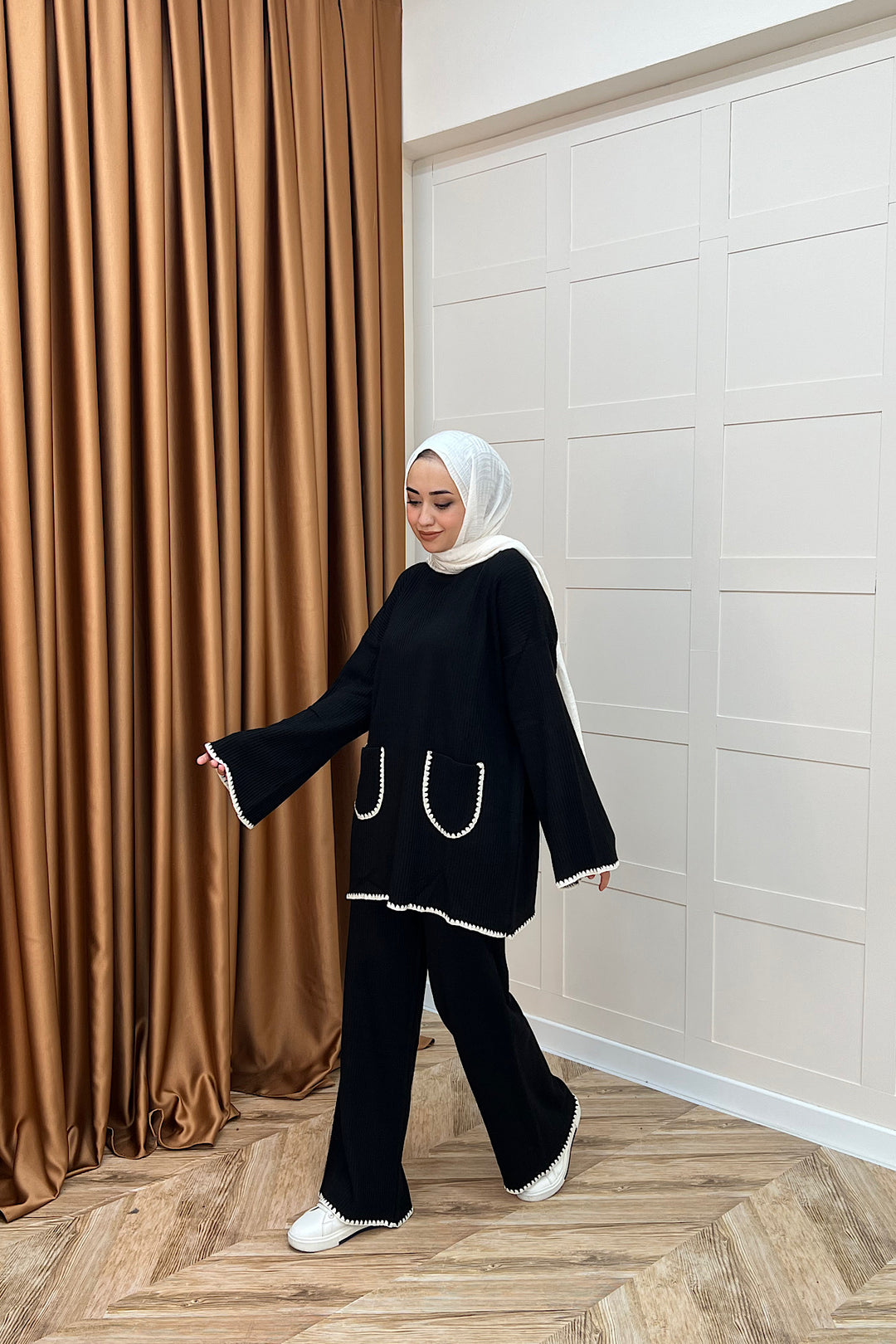 Cep Örgülü Triko Takım Siyah 24200-SIYAH