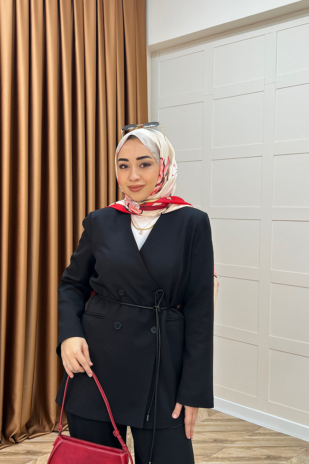 Kruvaze Yaka Dört Düğme Ceket Siyah 2087-SIYAH
