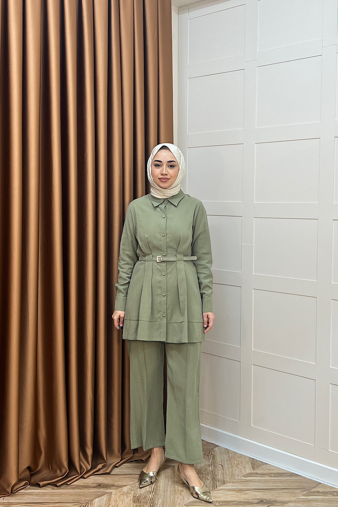Tuana Belden Kemerli İkili Takım Yeşil 2994-YESIL