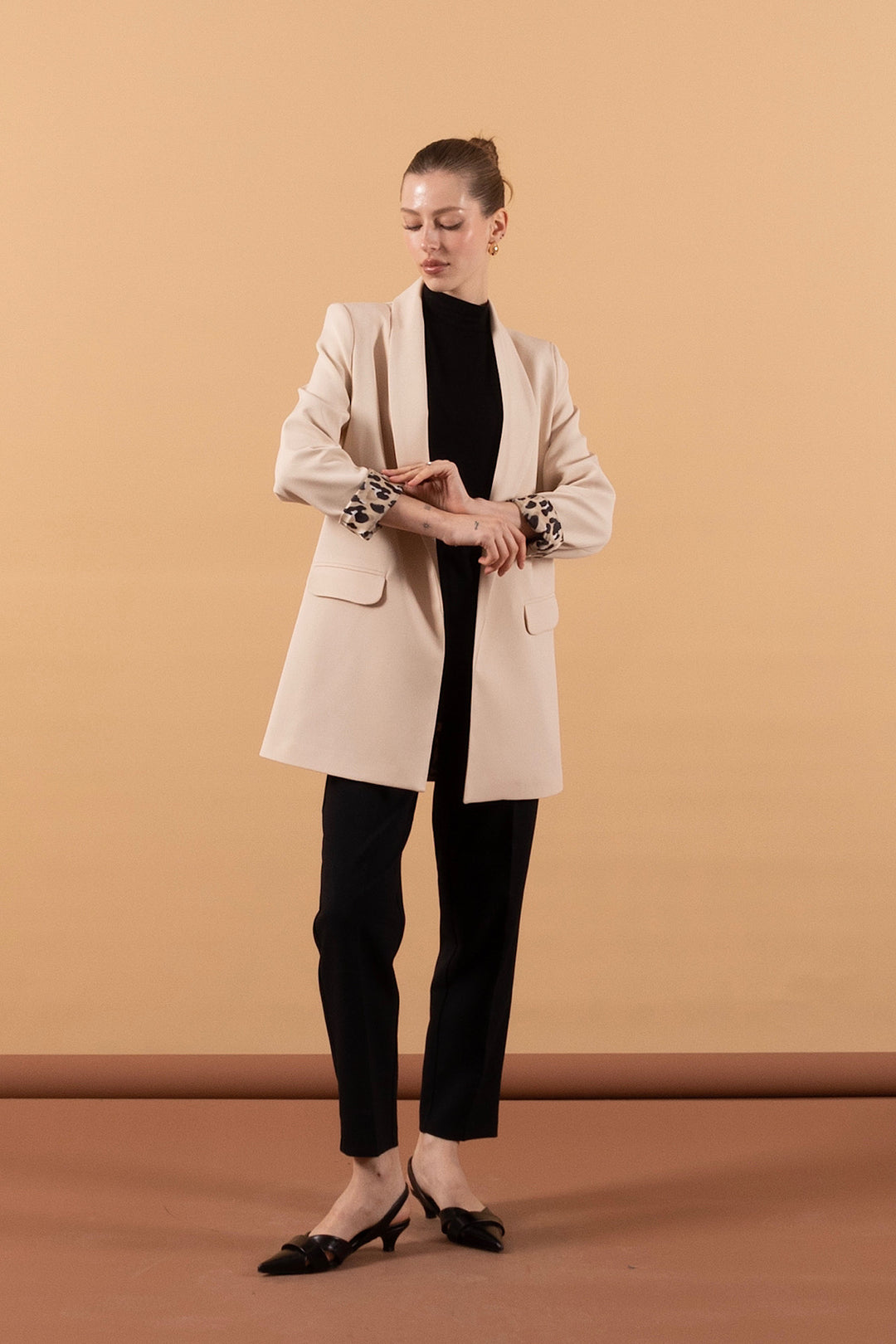 Şal Yaka Blazer Ceket Taş 2030-TAS