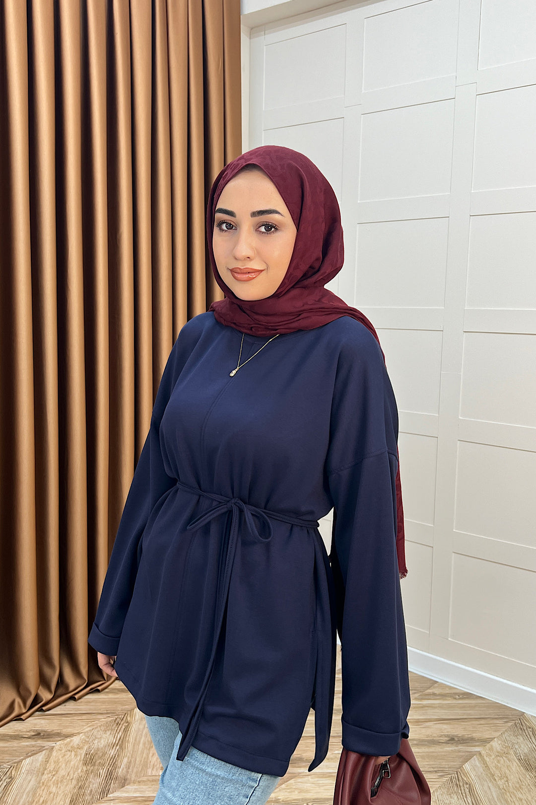 Türev Duble Kol Tunik Lacivert 6060-LACIVERT