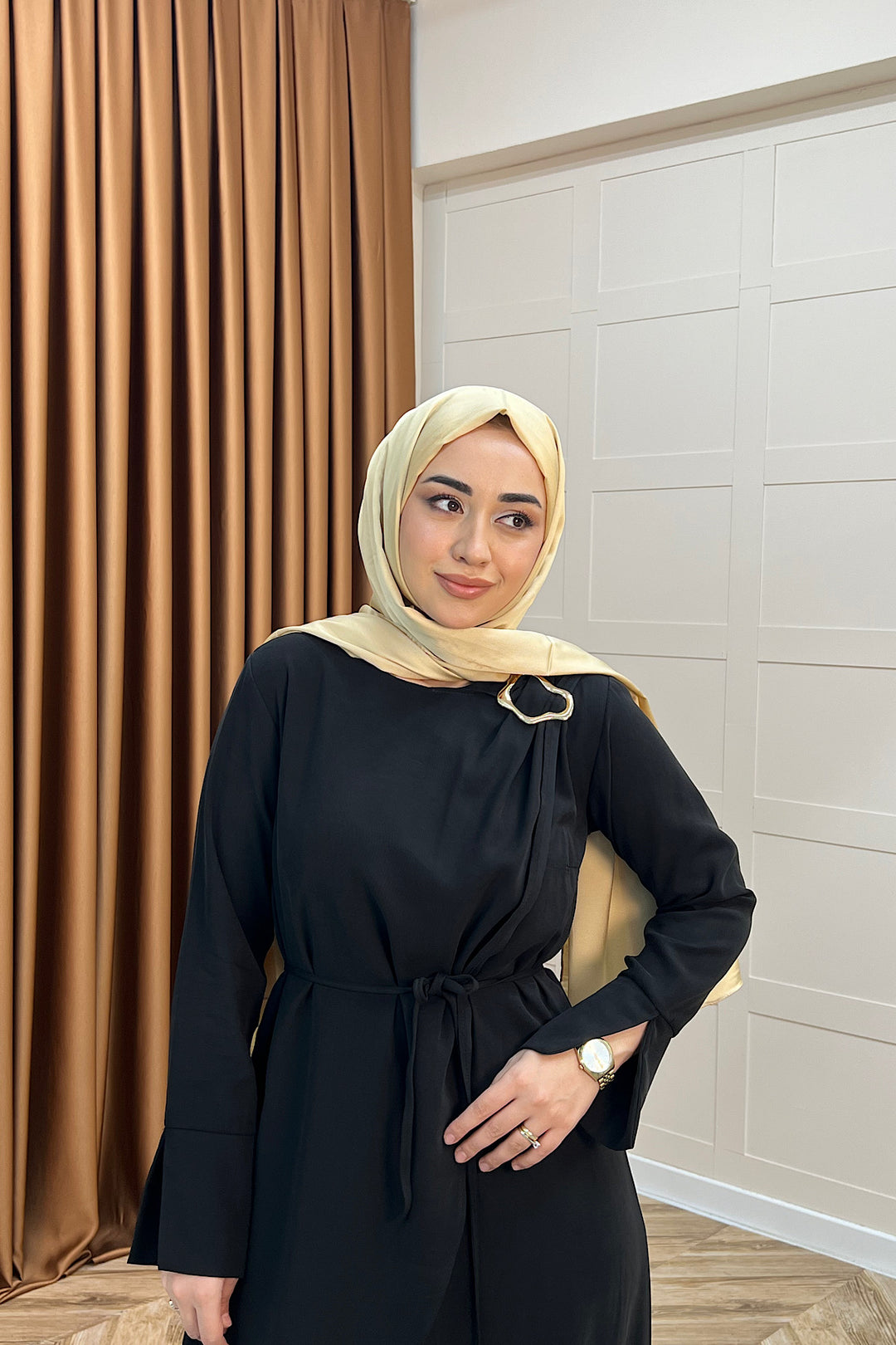 Paria Toka Detay Elbise Siyah 3345-SIYAH