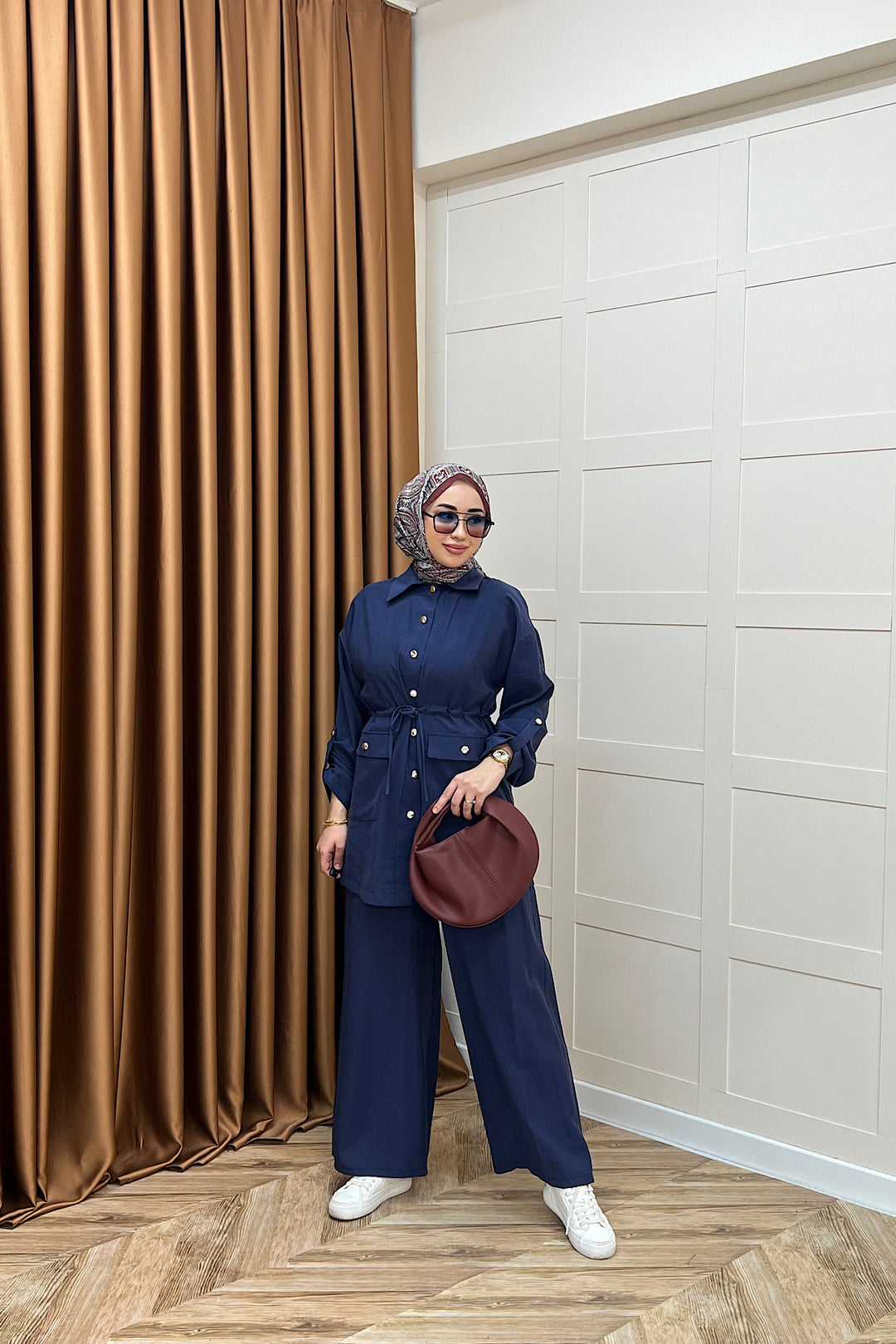 Aria Belden Bağlamalı İkili Takım İndigo 3184-INDIGO