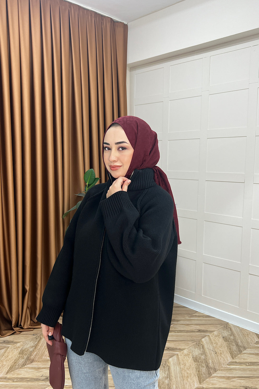 Julie Fermuarlı Hırka Siyah 25800-SIYAH