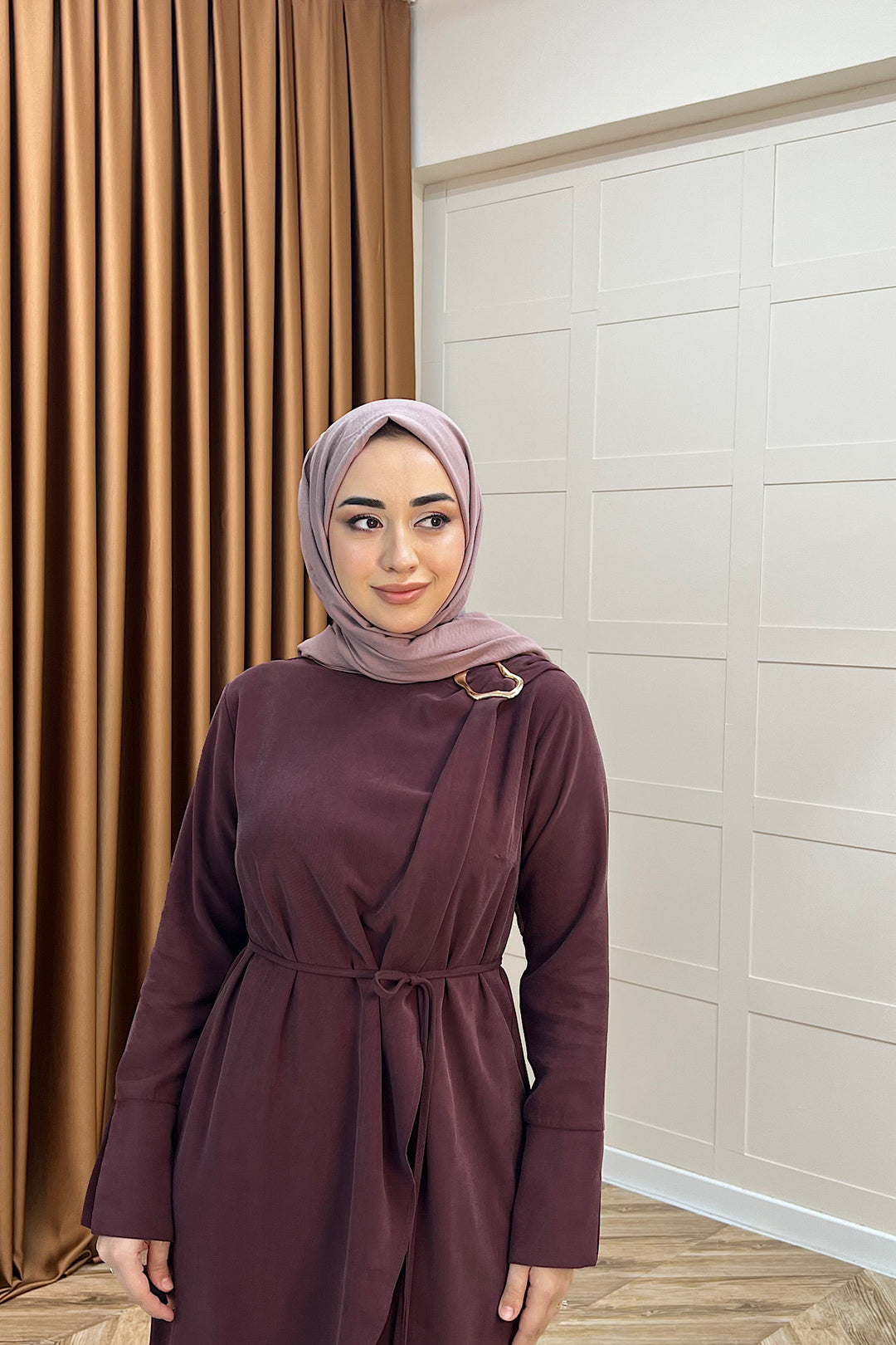 Paria Toka Detay Elbise Bordo 3345-BORDO