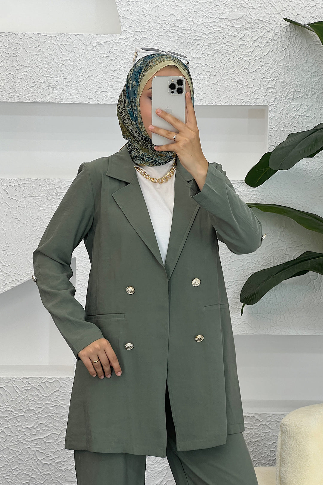 Sandra Ceketli Takım Yeşil 5003-YESIL