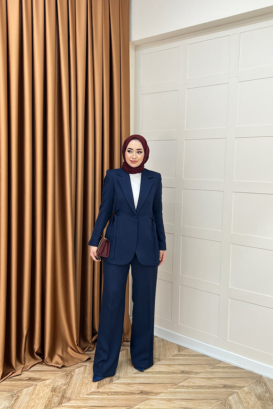 Zeina Bel Detay Ceketli Takım Lacivert 06202-LACIVERT