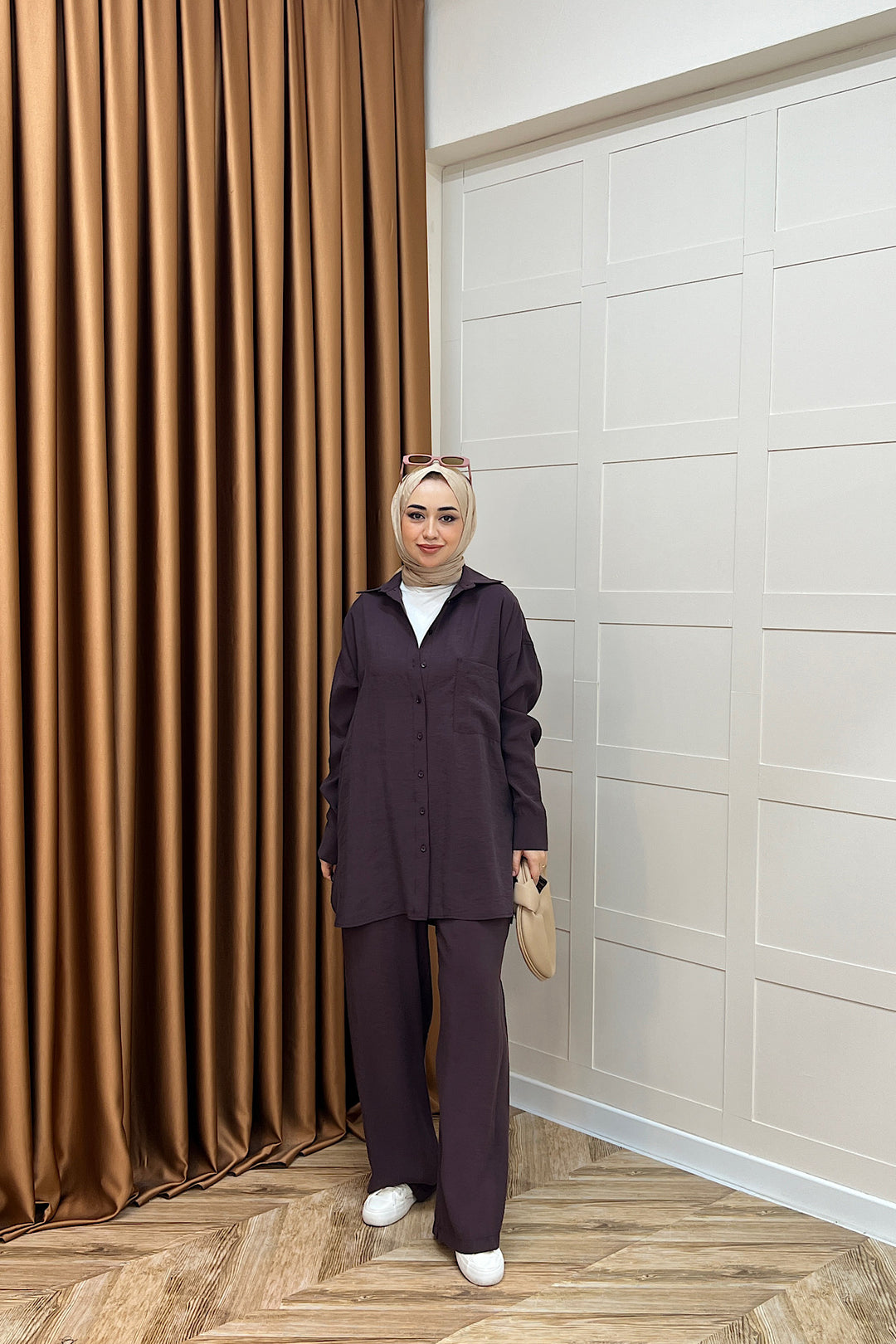 Nora İkili Takım Mürdüm 8505-MURDUM