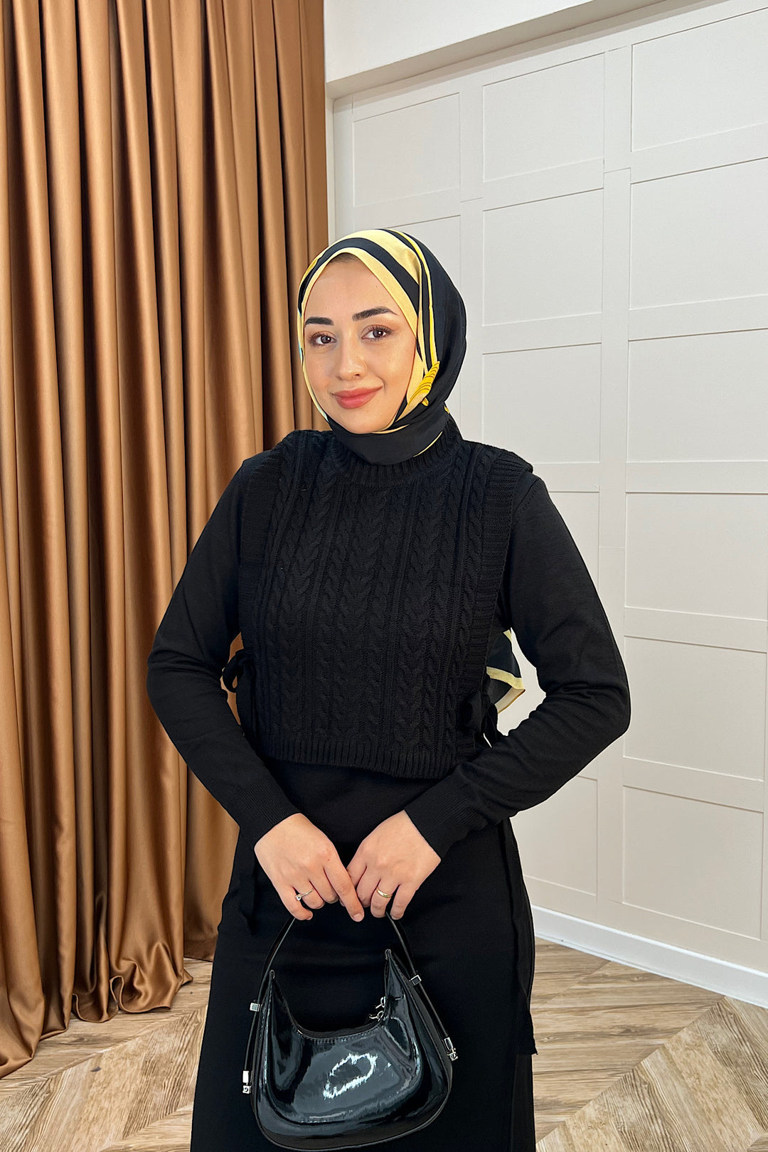 Barles İkili Triko Elbise Siyah 25220-SIYAH