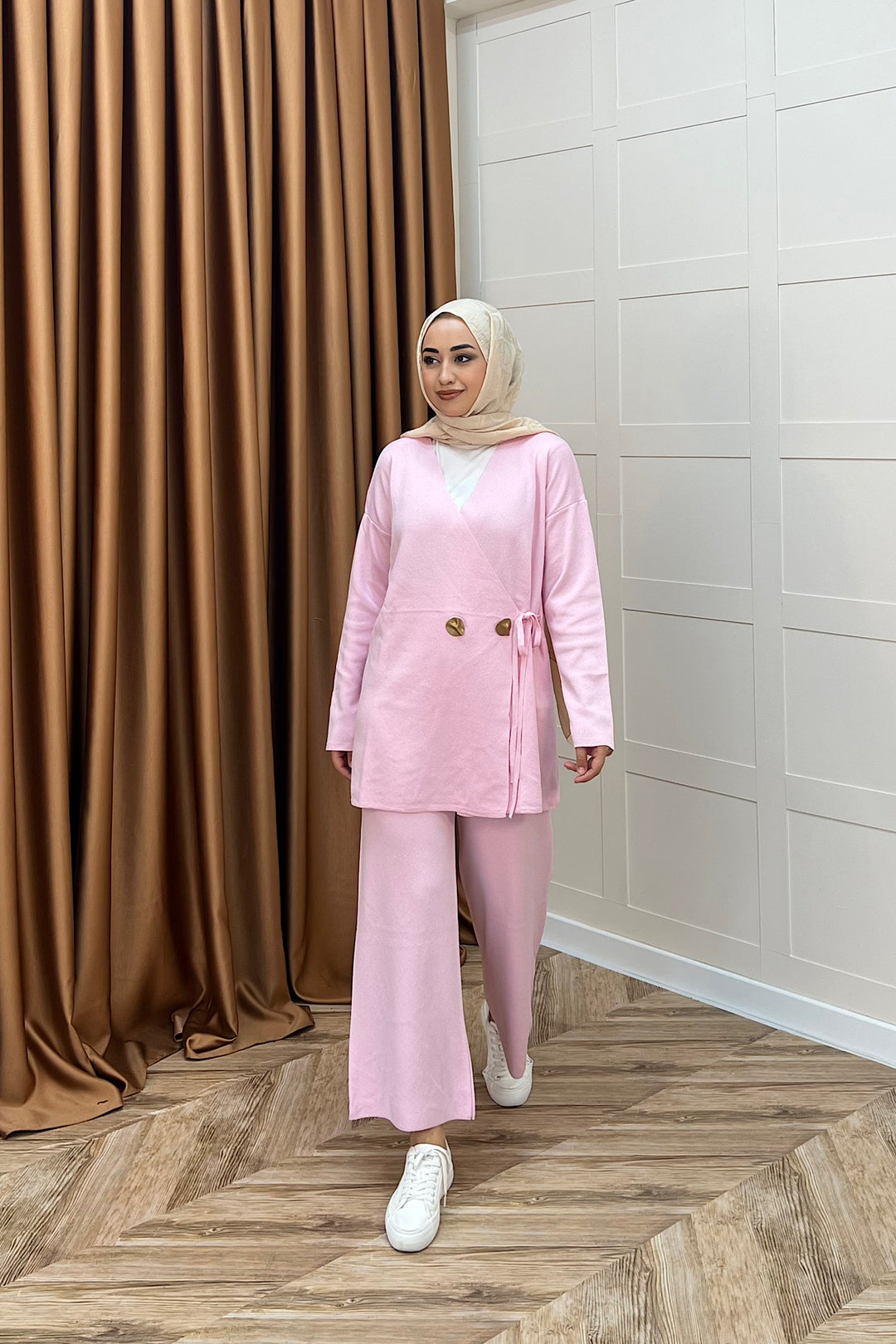 Lyon Merserize Triko Takım Pembe 25310-PEMBE