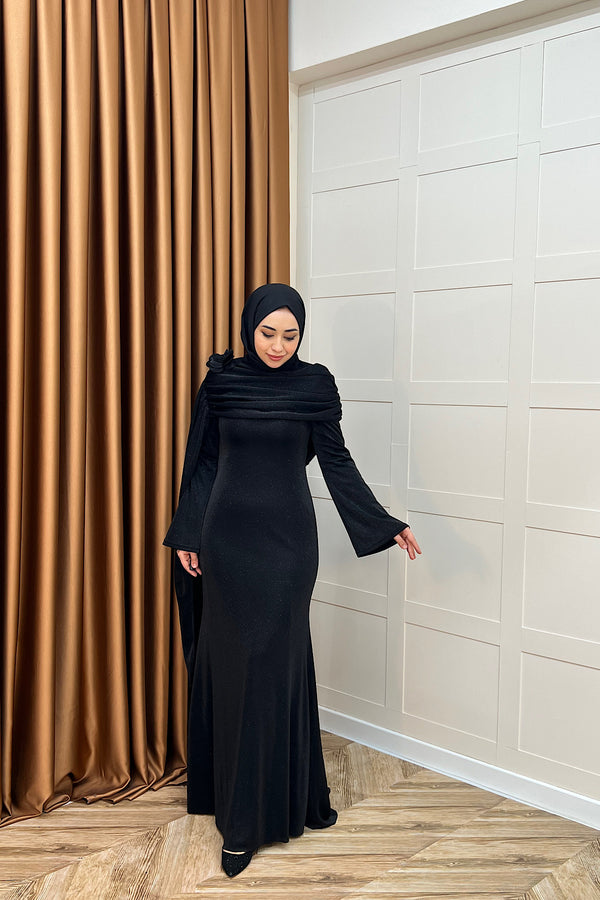 Elara Balık Abiye Siyah 3086-SIYAH