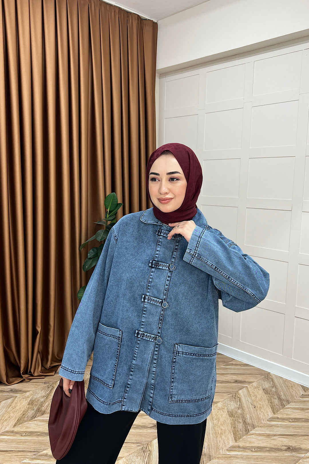 Asel Kot Ceket Mavi 6755-MAVI
