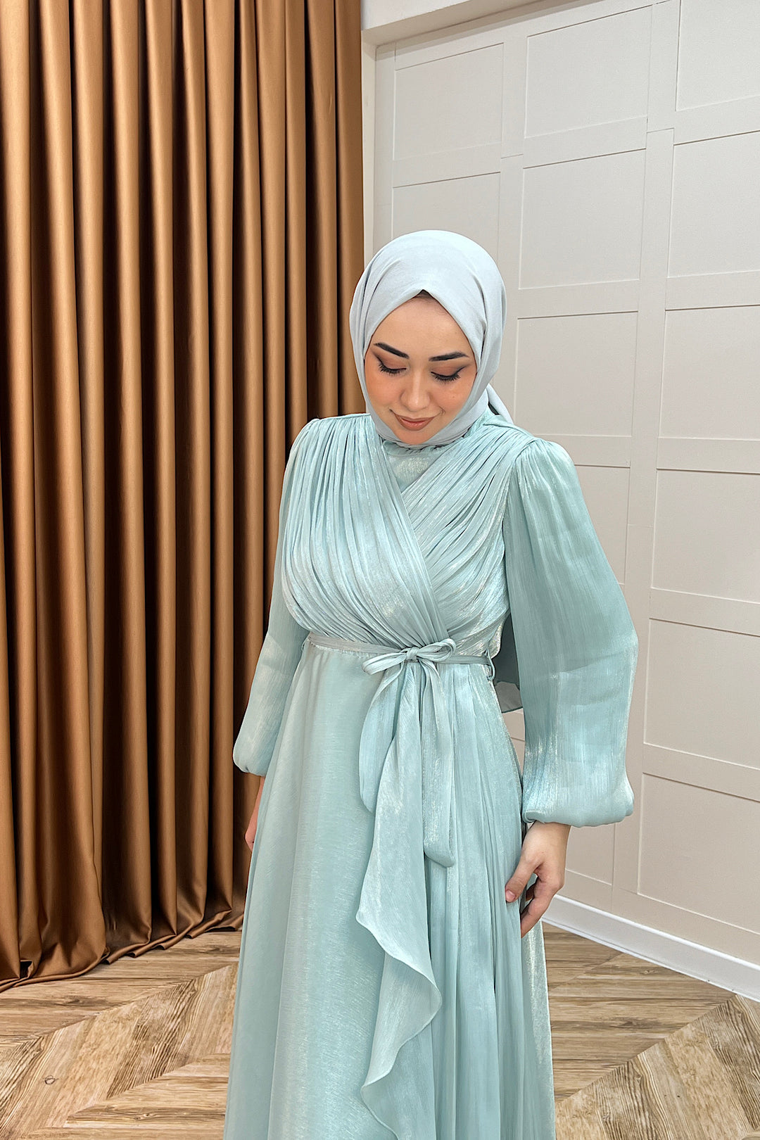 Luna Saten Abiye Mint Mavisi 3072-MINTMAVISI
