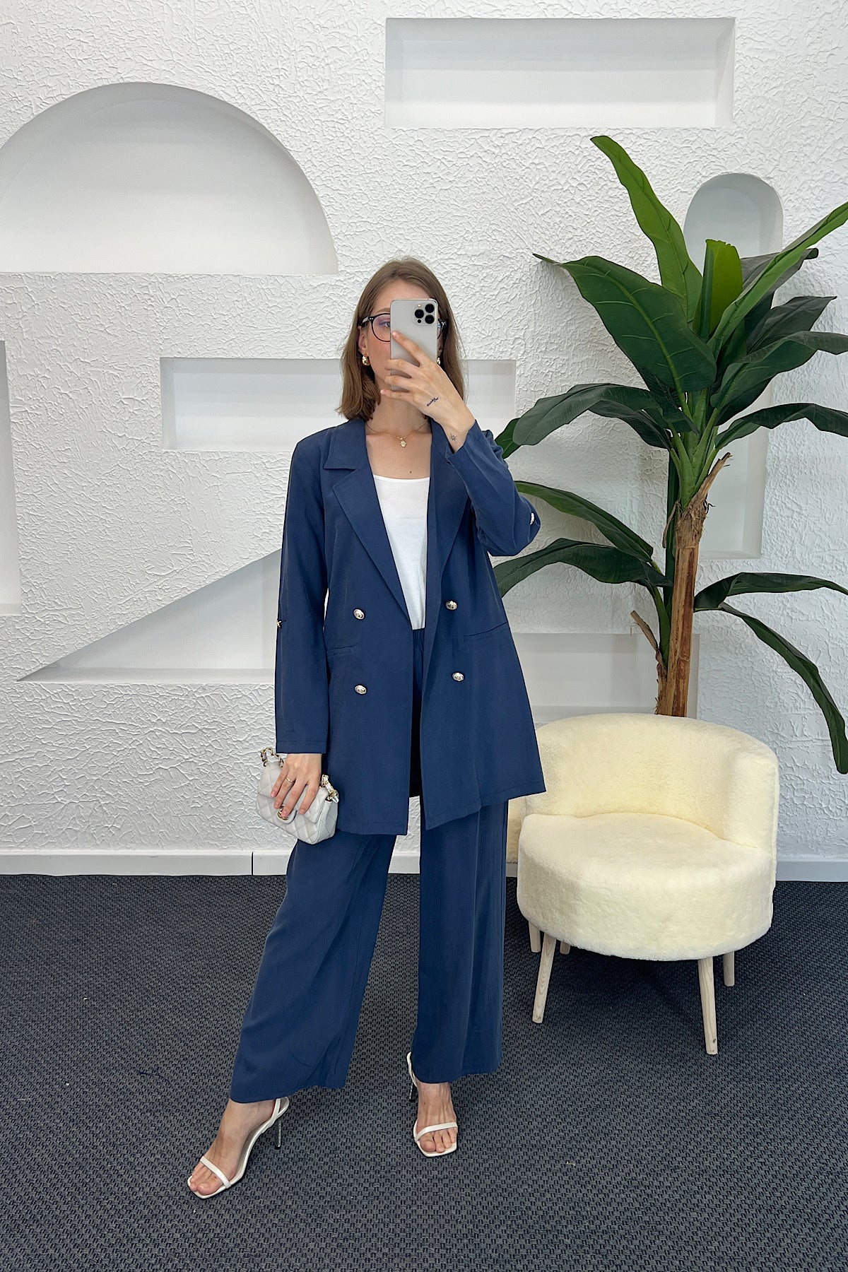 Sandra Ceketli Takım Lacivert 5003-LACIVERT