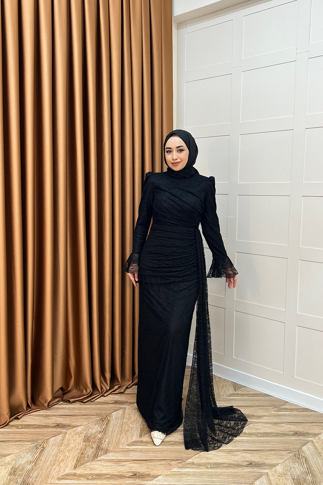 Serena Dantel Balık Abiye Siyah 3082-SIYAH