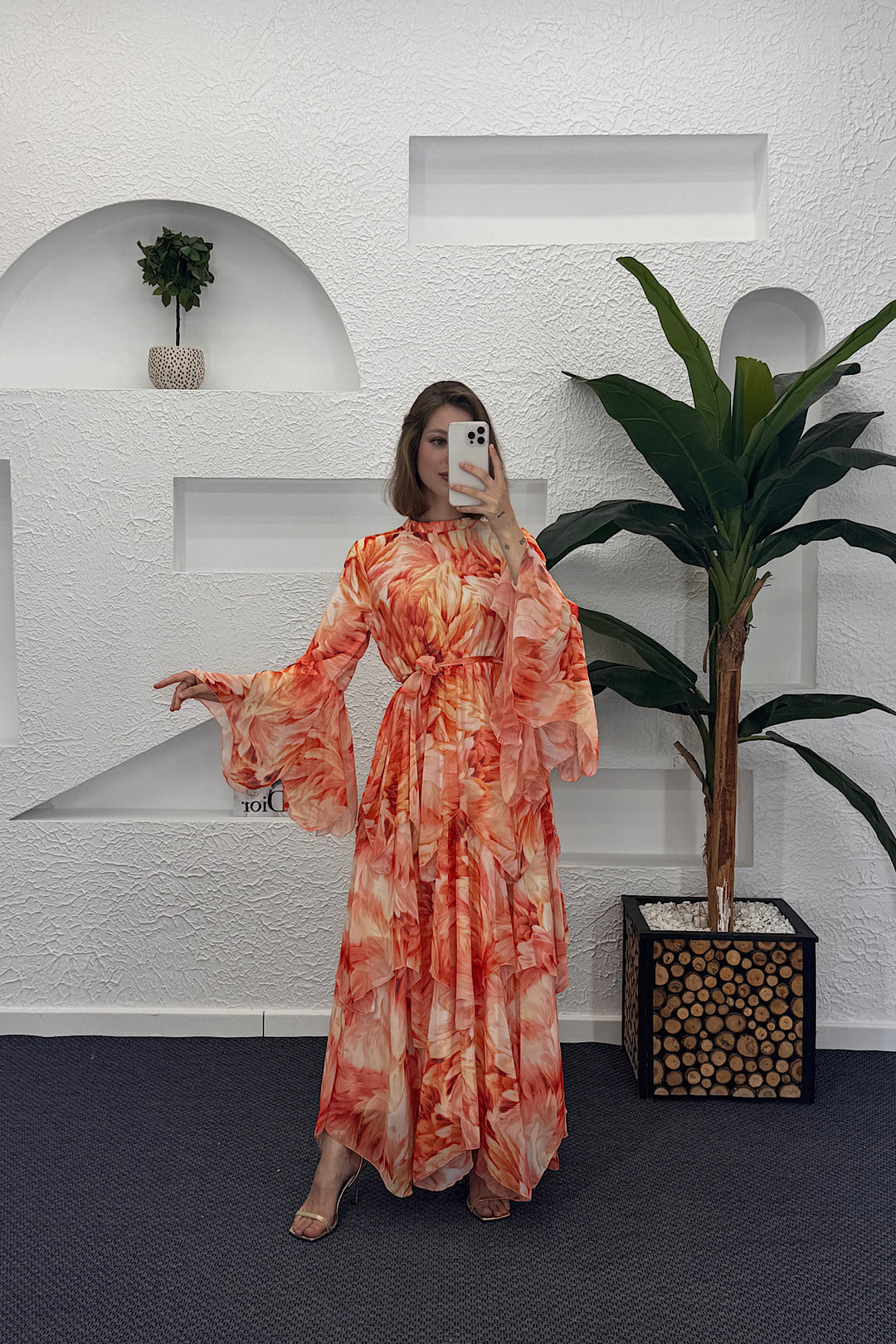 Diore Elbise Oranj 9031-ORANJ