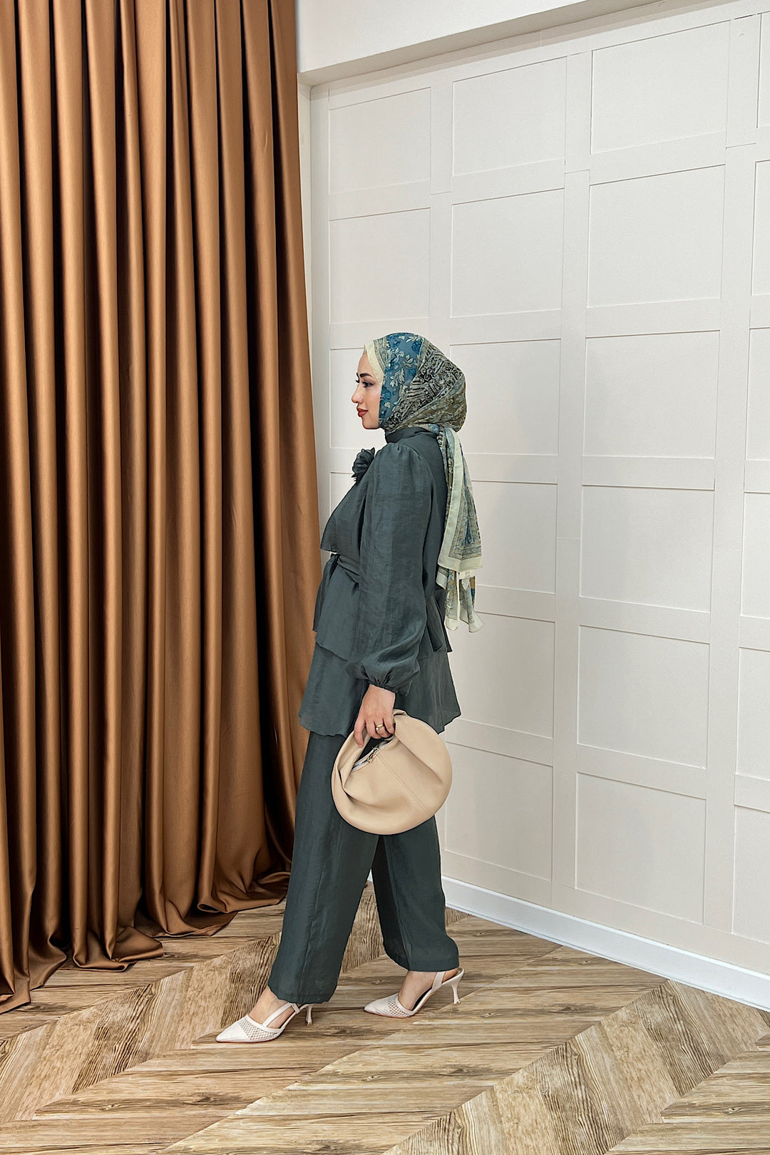 Aura Broş Detay Takım Haki 74001-HAKI