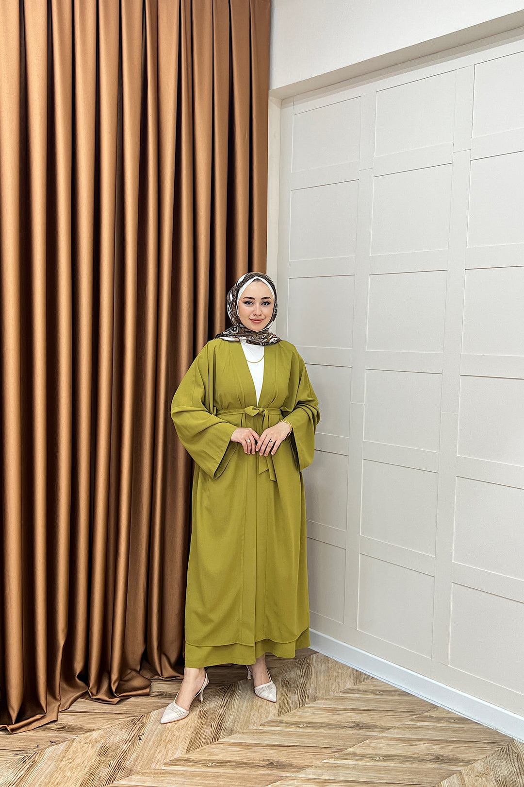 Mina İkili Kimono Takım Yağ Yeşili 8571-YAGYESILI