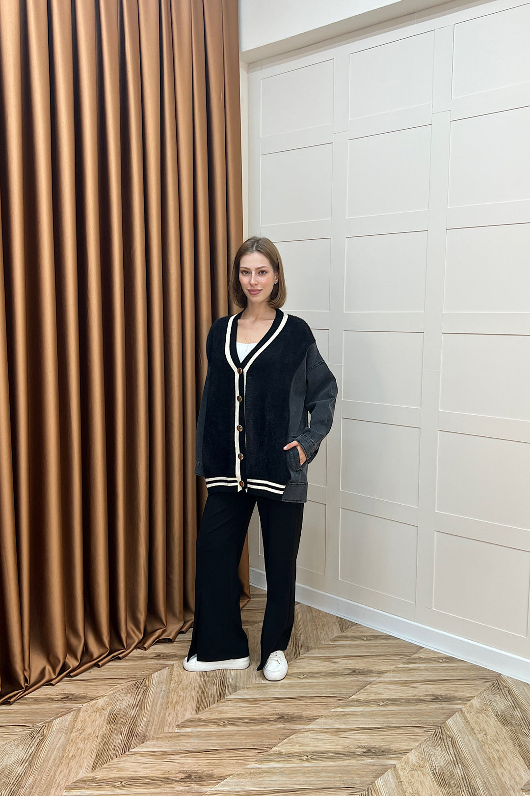 Kedi Sakal Kolej Kot Ceket Siyah 25390-SIYAH